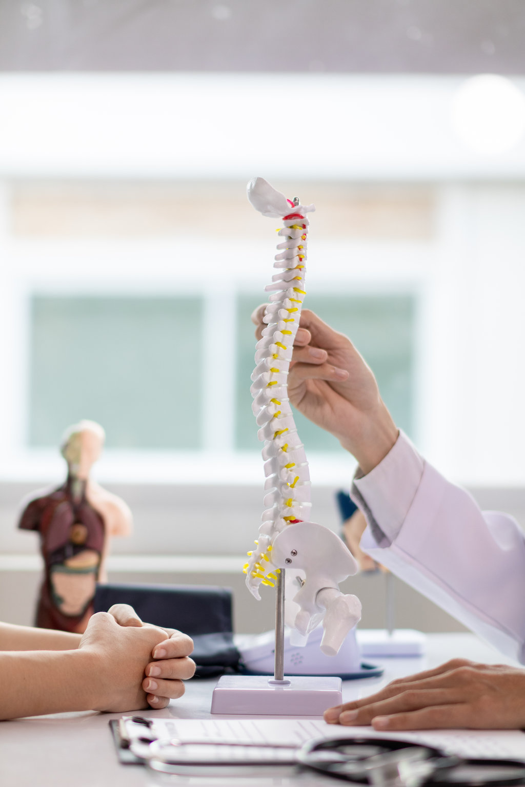 patient experienced pain in the spine and sought advice from a doctor so that the doctor could diagnose and treat the back pain because the back pain made it impossible for him to live his normal life